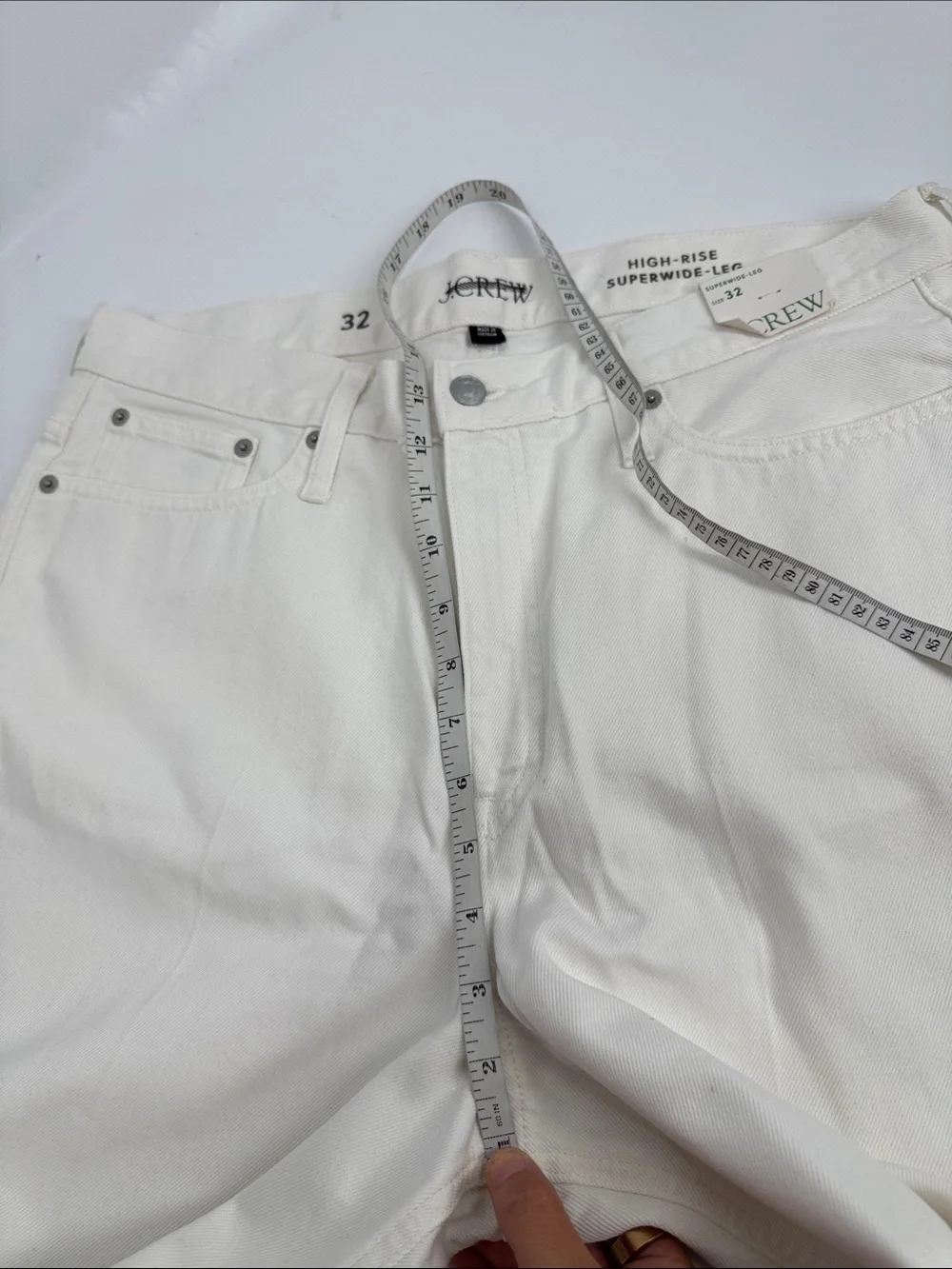 NWT J.Crew High-rise superwide-leg jean in white